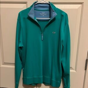 Vineyard Vines Teal Quarter-Zip Pullover